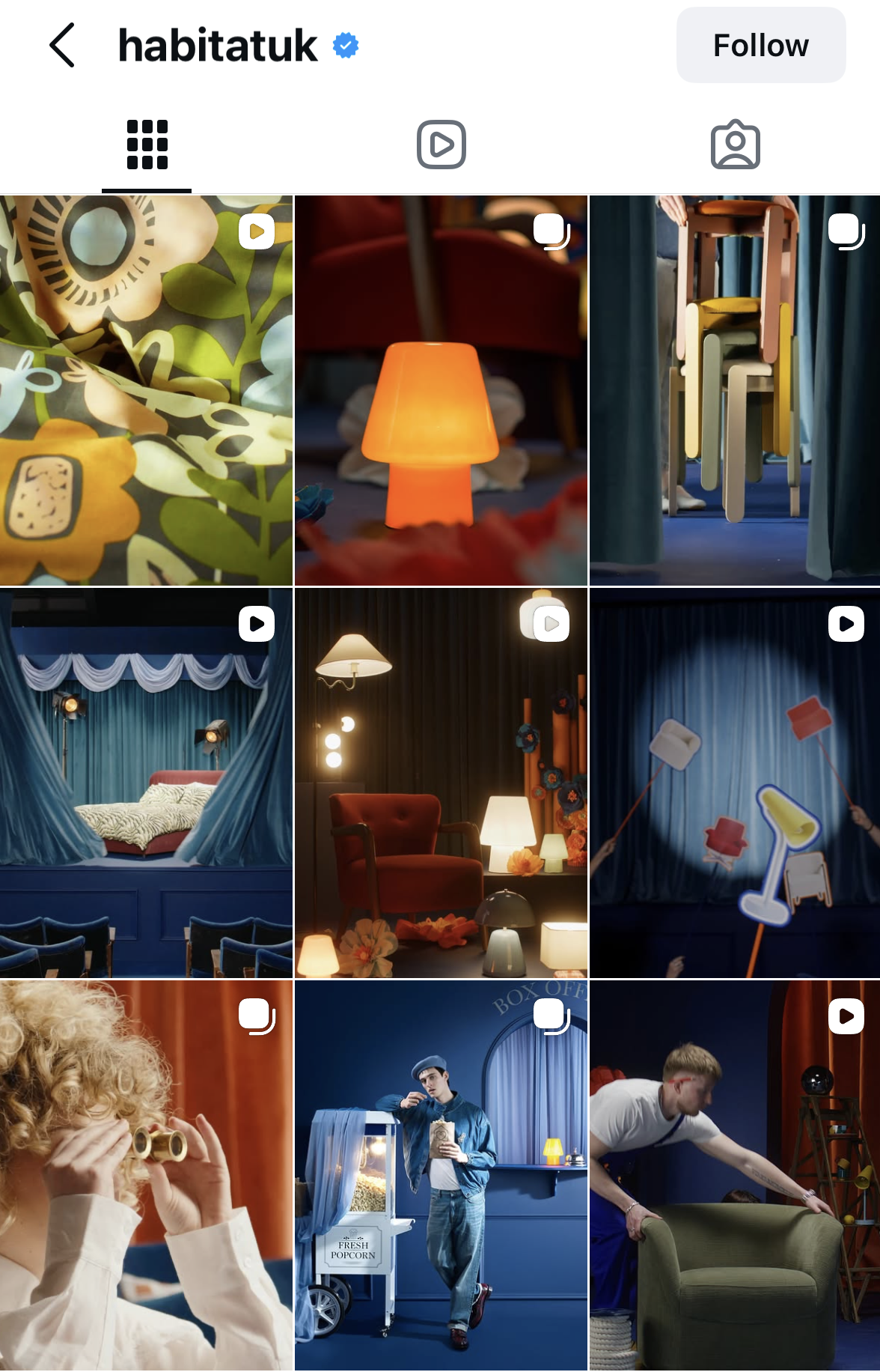 Example of a brand showcasing its products on Instagram