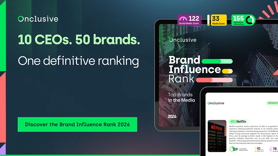 Most influential CEOs in media in 2026: Download Onclusive’s Brand Influence Rank 2026