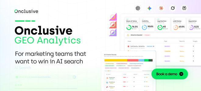 Onclusive GEO analytics the AI visibility tool for marketing teams that want to win in AI search