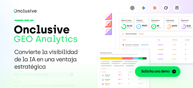 Onclusive GEO Analytics: Convierte la visibilidad de la IA en una ventaja estratégica. Solicita una demo