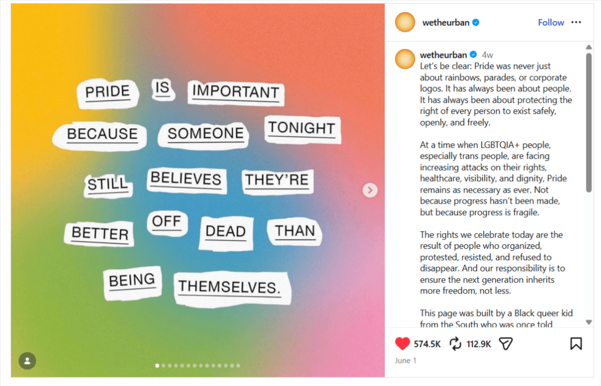 Pride Month 2026: Top posts by number of interactions