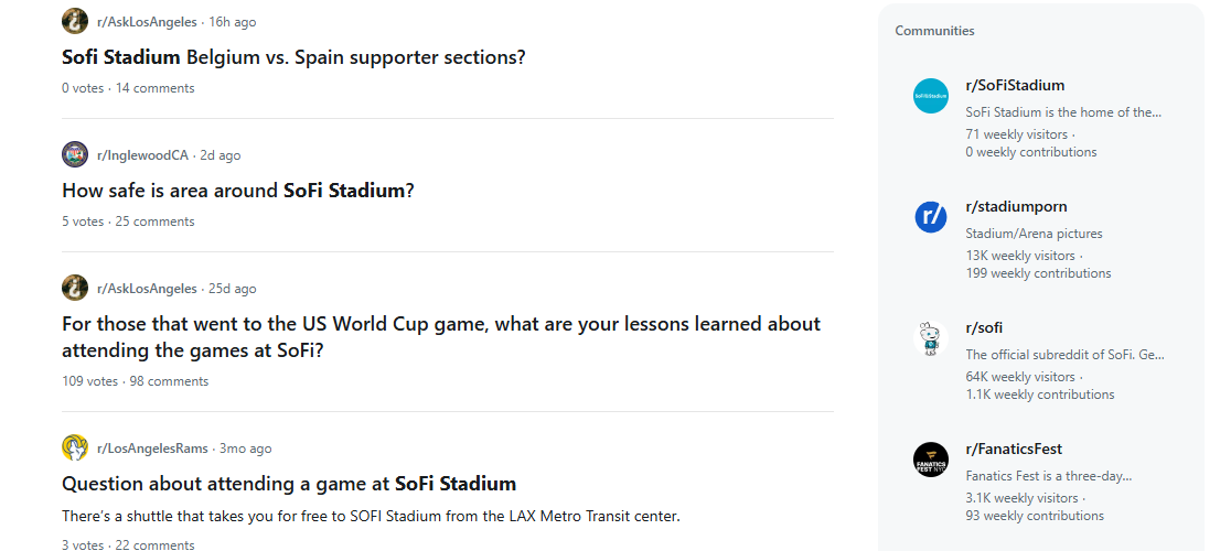 Reddit threads about SoFi stadium. Ambush marketing